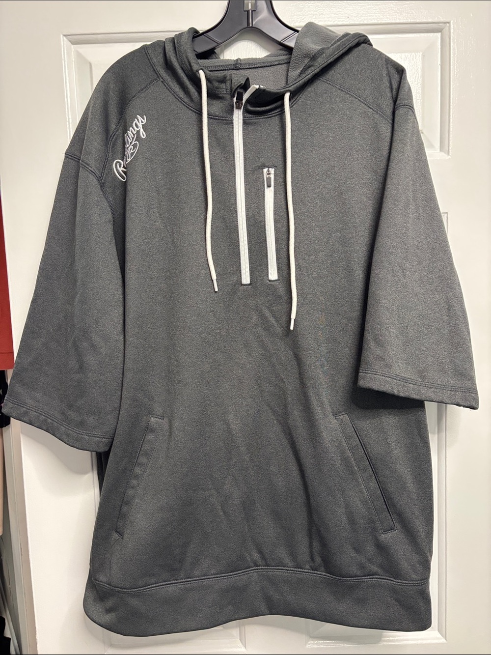 Rawlings Men’s XL Short Sleeve Hooded Pullover – Charcoal Gray